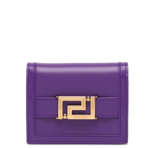 Versace Handbags - Versace Greca goddess logo monogram calf leather compact wallet NEW